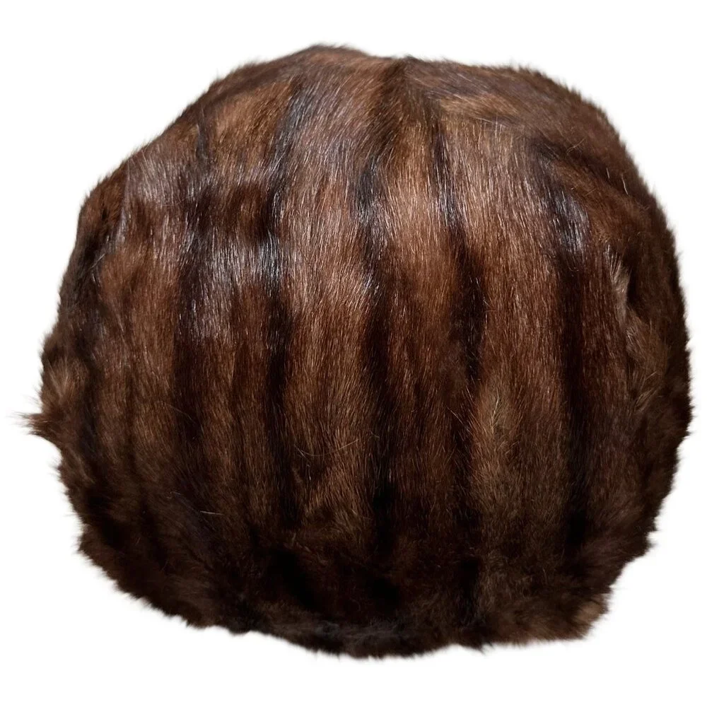 Round Pillow Real Mink Fur Ball Shape Sofa Throw Pillow Decor Made USA